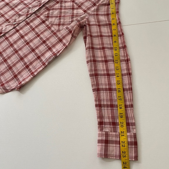 Rag & Bone New York Robbie Pink Red Plaid Button Down Shirt Size Medium - Picture 14 of 14